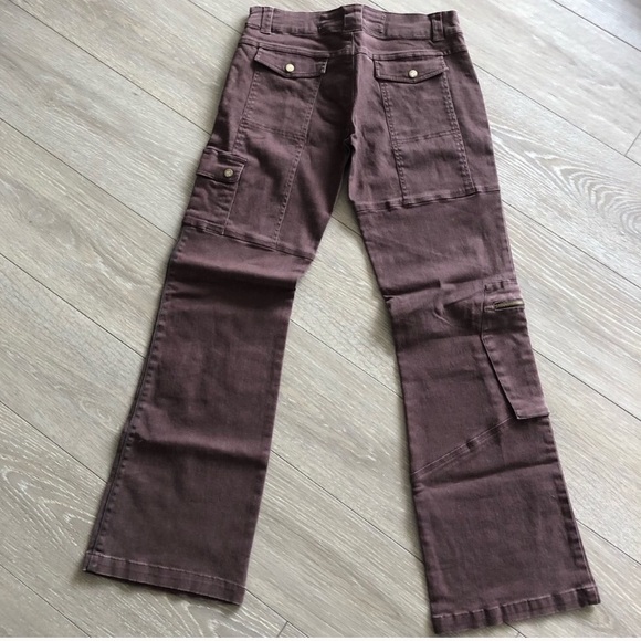 Y2K Trendy Chocolate Brown Military Cargo Pants - Picture 3 of 7